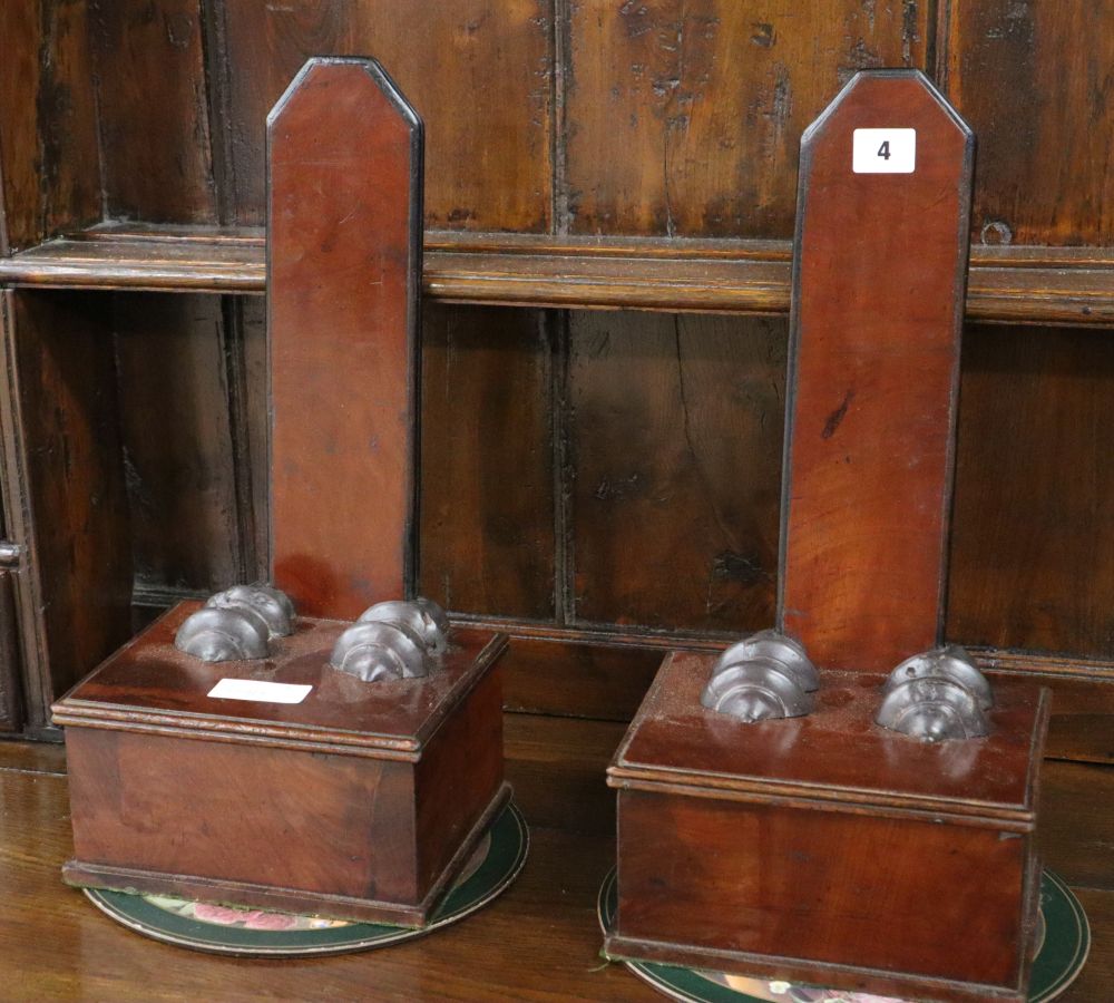 A pair of Victorian mahogany stands, H.43cm